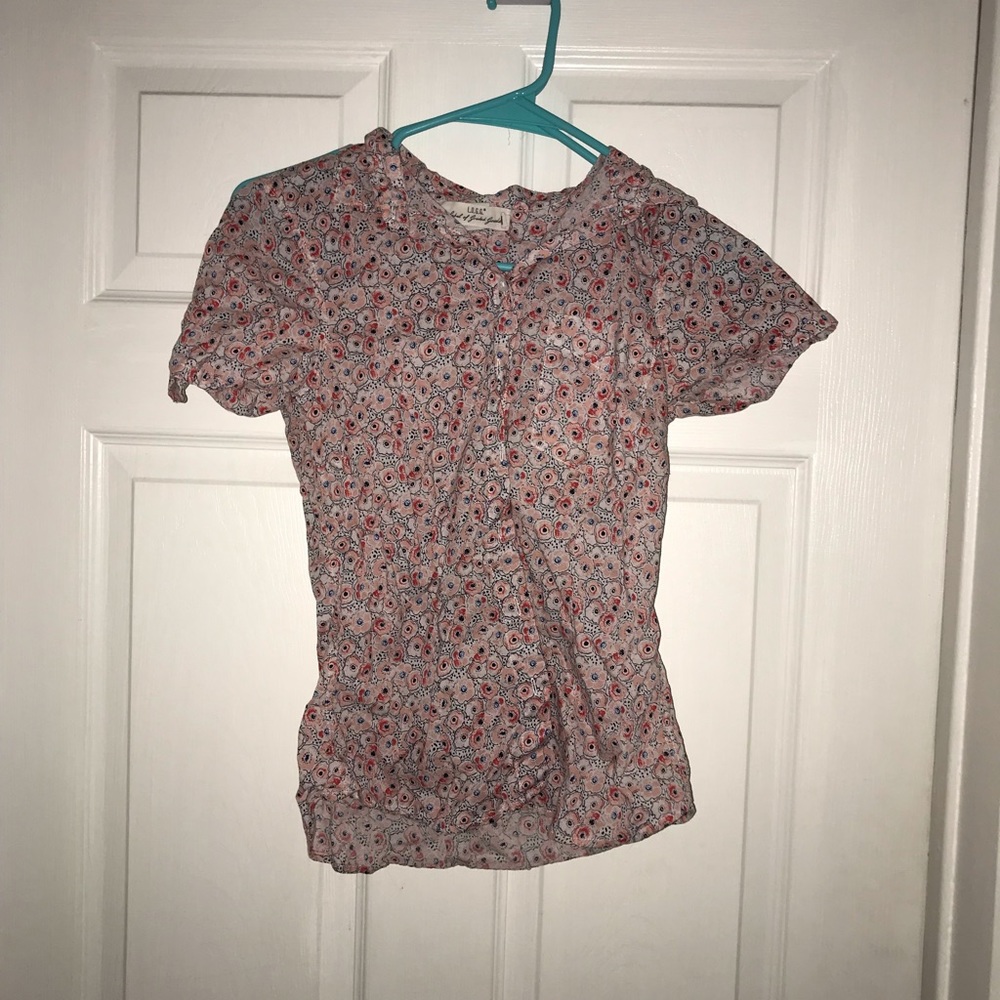 H&M pink floral blouse